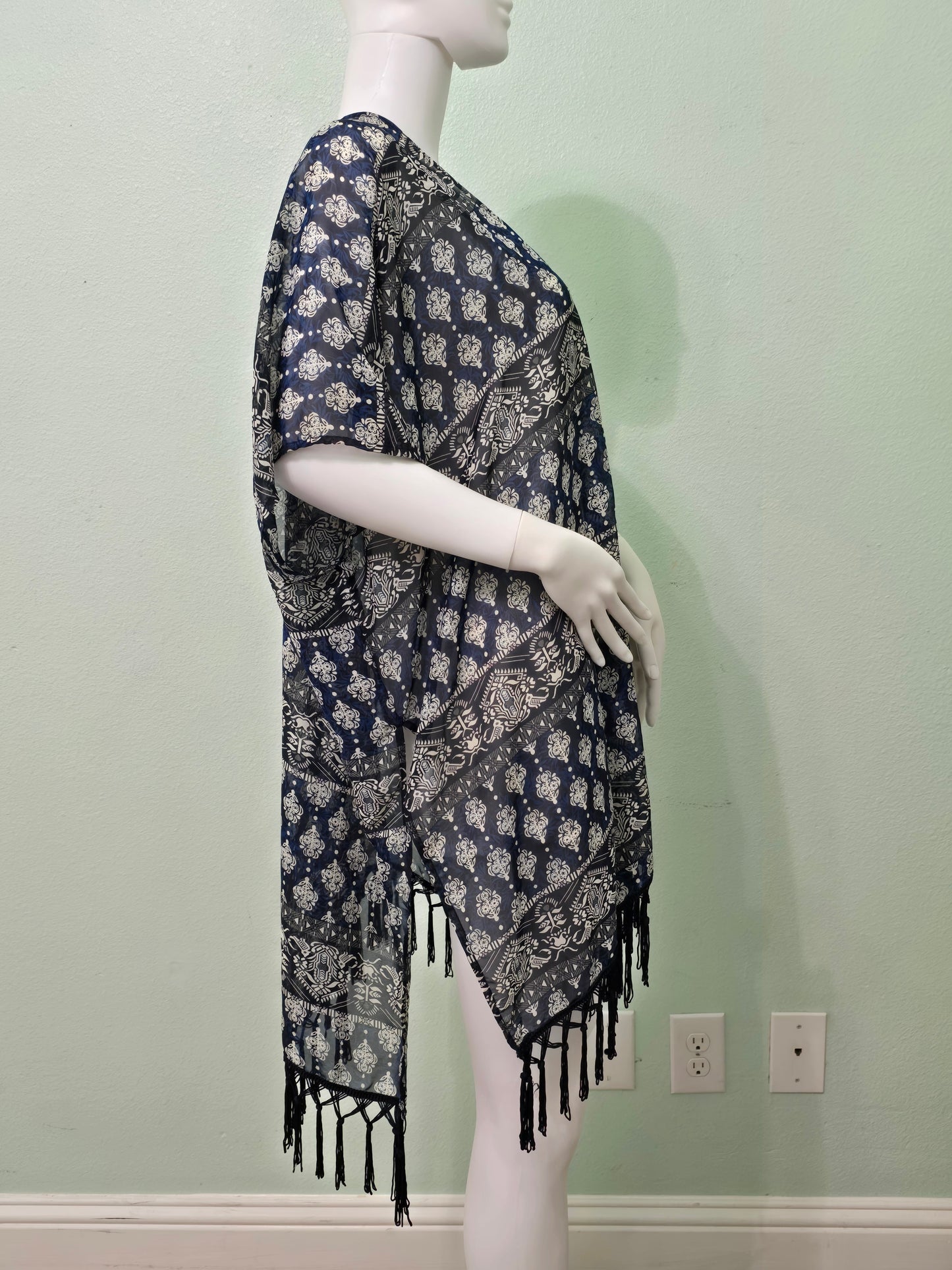 Floral Boho Fairy Coquette Indie Whimsygoth VTG Cottagecore Wrap Kimono Top OSFM 5X