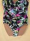 Tropical Floral Resort Vacation Beach Whimsy Goth Y2K One Chic Piece Swimsuit XL