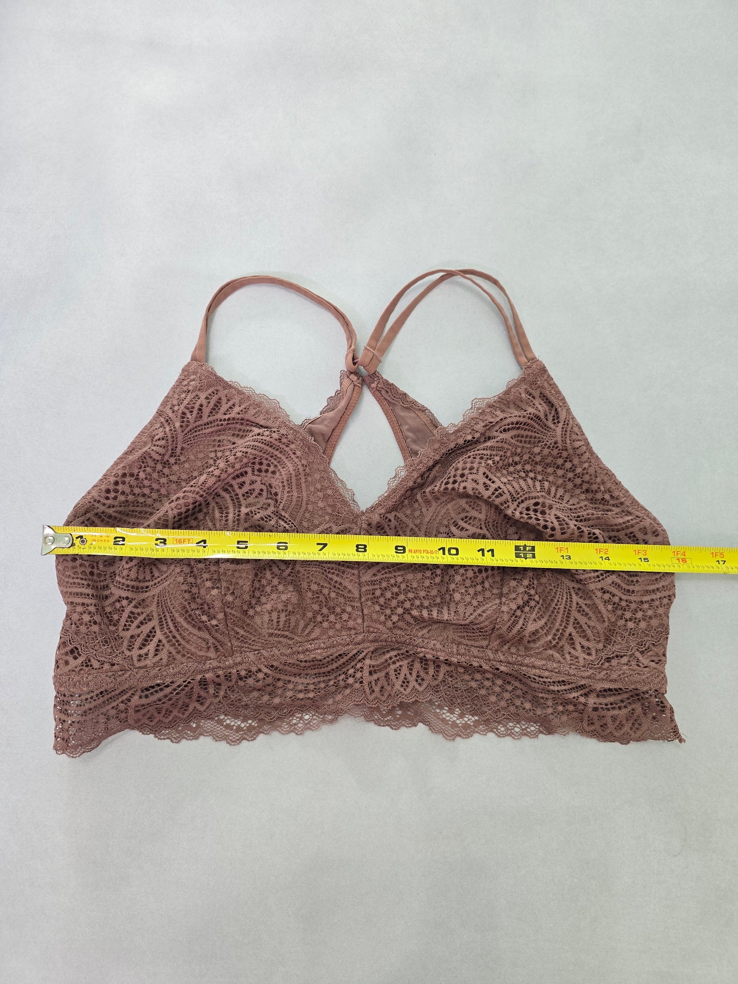 Maurices Brown Romantic Boudoir Bridal Cottage Lingerie Feminine Lace Bra XL