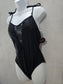 Black Lace One Piece Swimsuit Whimsygoth 90s Vacation Beach Goth Dark Large