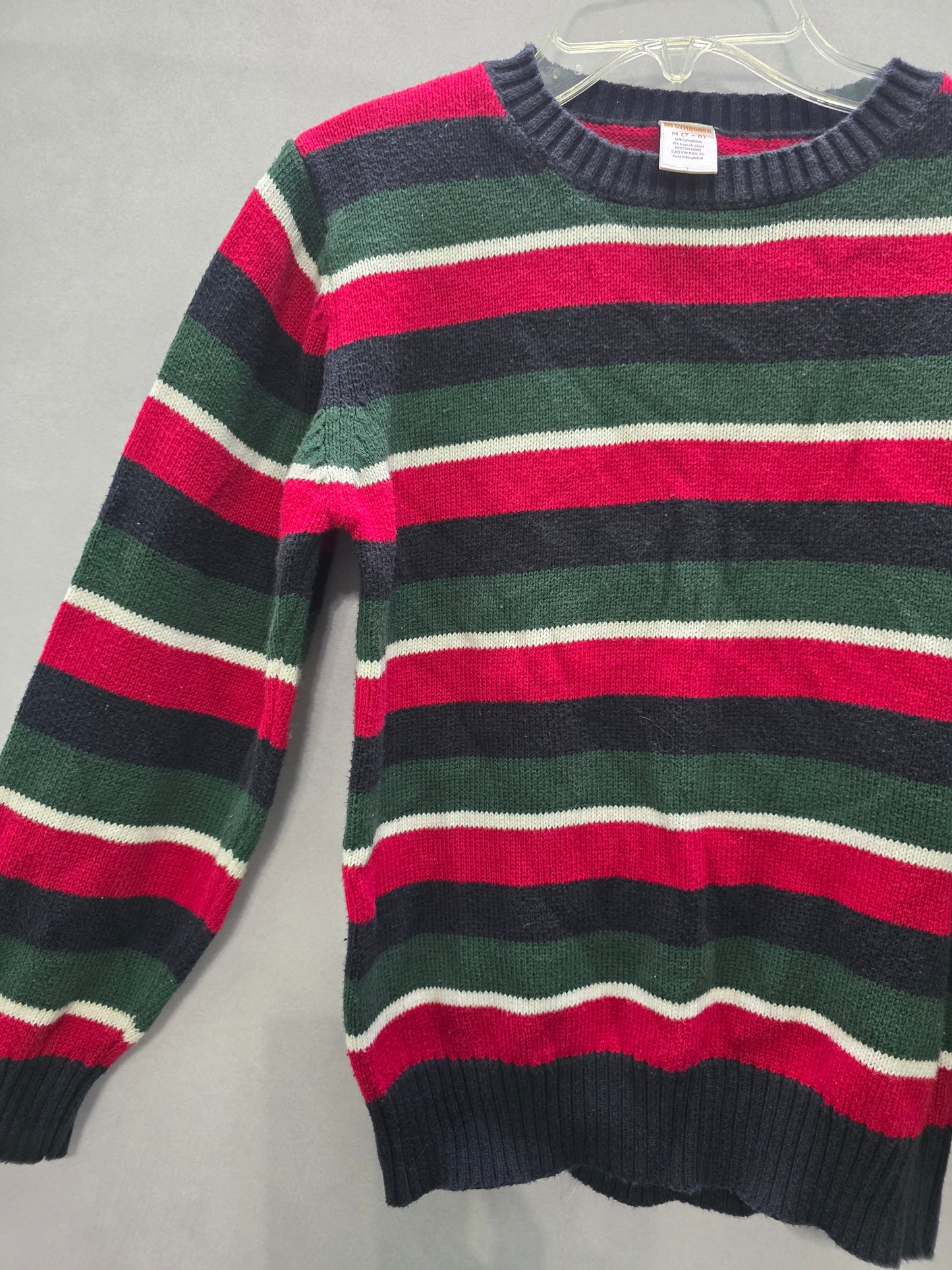 Gymboree Stripes Pullover Knit Holiday Cozy Boys Sweater Medium 7/8