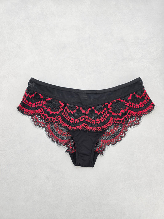 Lace Black Vintage Dainty Whimsy Sexy Goth Fairy Coquette Bridal Panties M