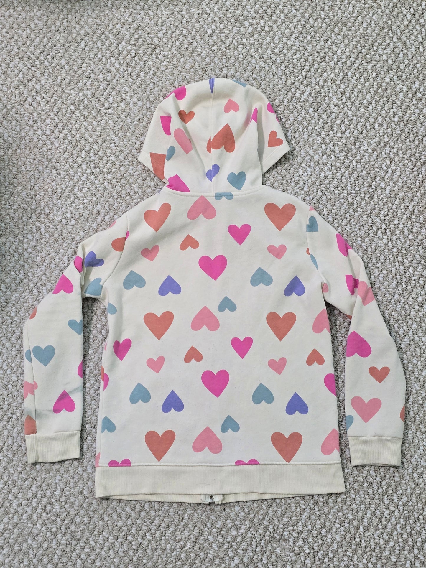Hearts Cute Boho Cozy Colorful Full Zip Hoodie Sweater Cat & Jack Girls L 10/12
