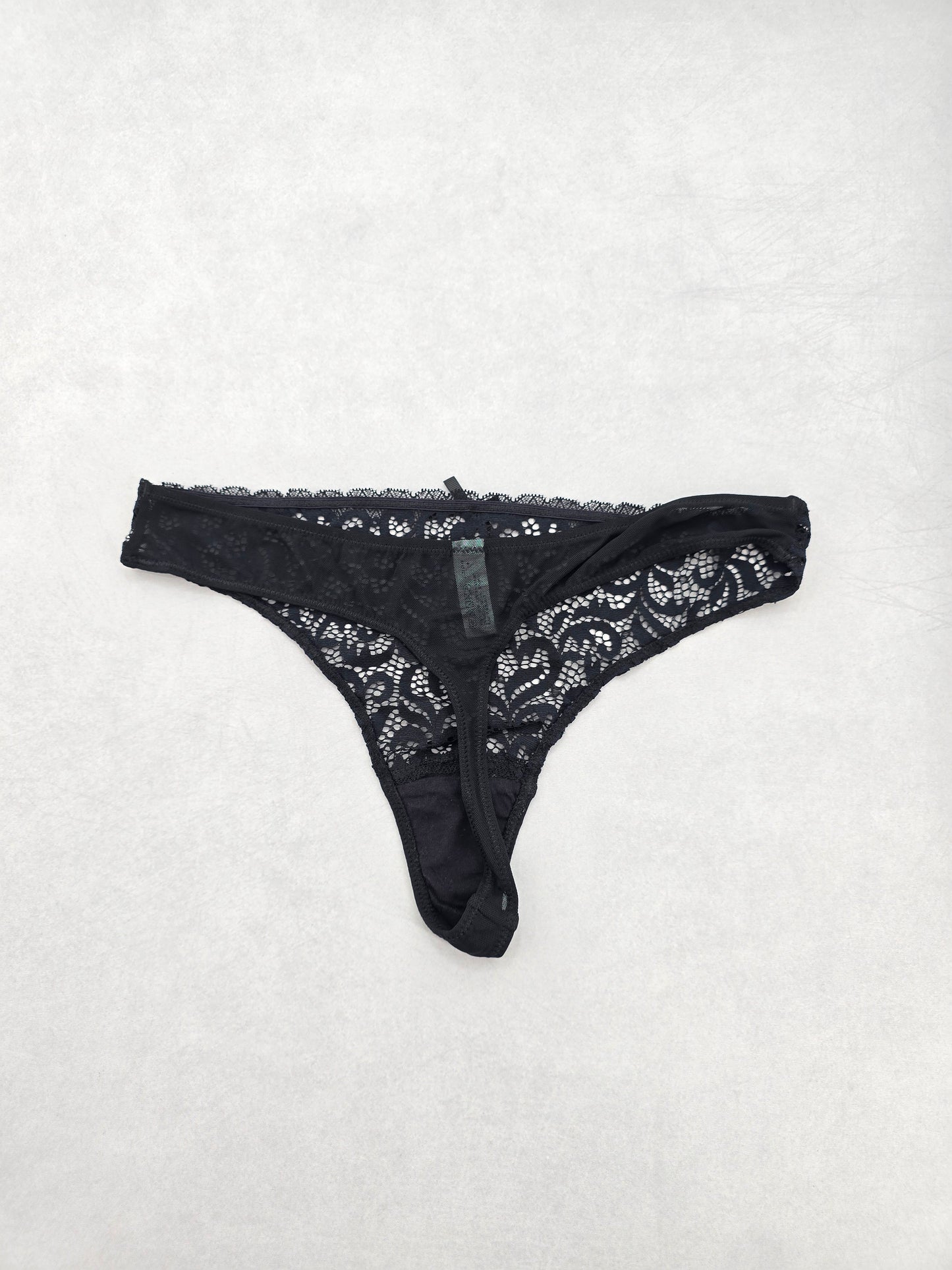 Hema Black Lace Dainty Whimsy Boho Goth Fairy Coquette Bridal Panties Large SKU: A1-42