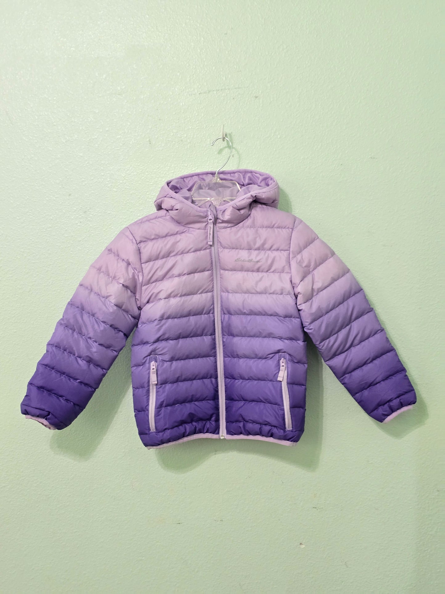 Eddie Bauer Purple Ombre Reversible Light Hood Puffer Ski Snow Girls Jacket S