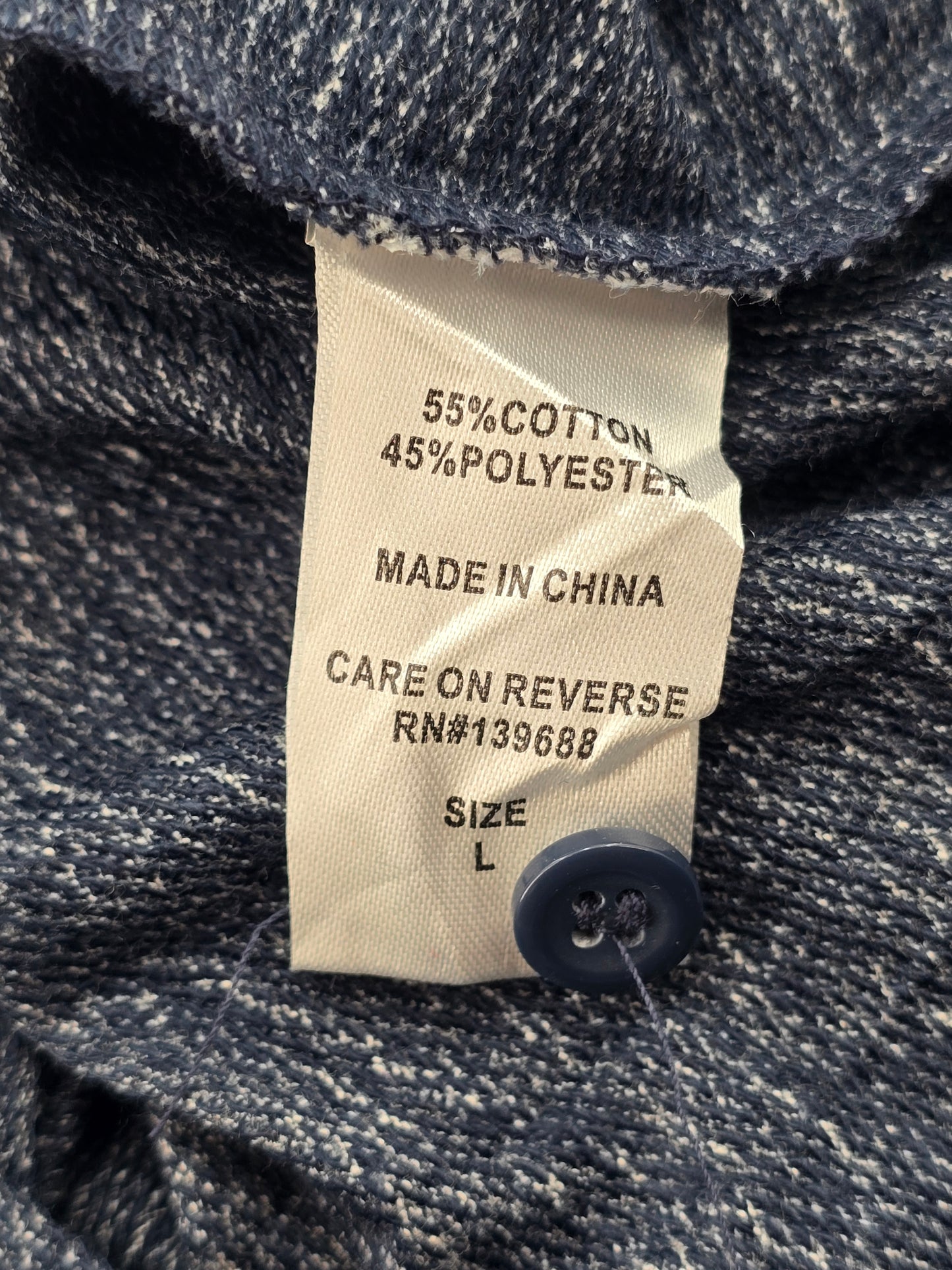 Navy Blue Work Casual Heather Grey Y2K Sweater Rustic Blue Boys Top Large