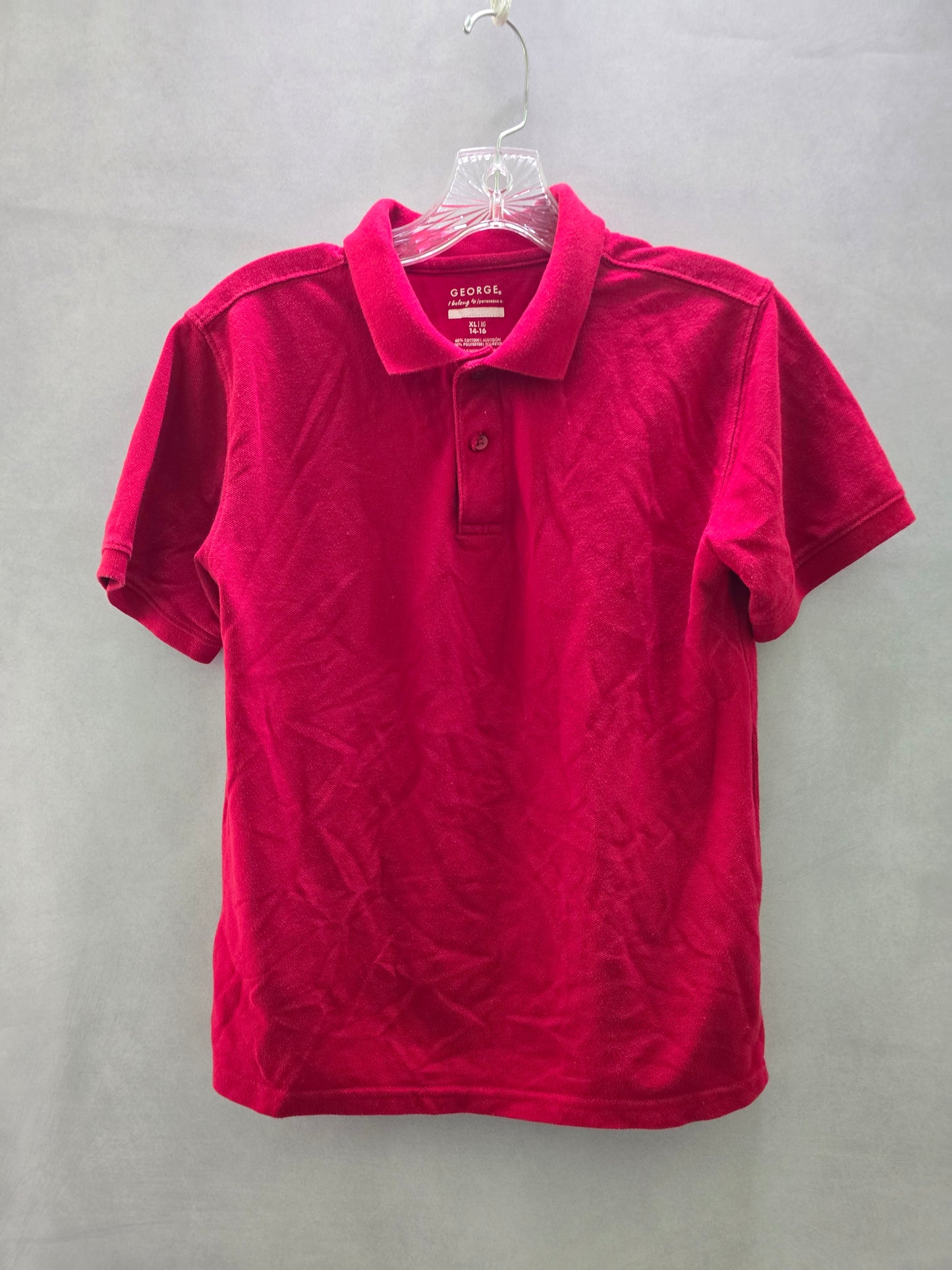 Red Polo Shirt Boys School Uniform Preppy George XL 14/16