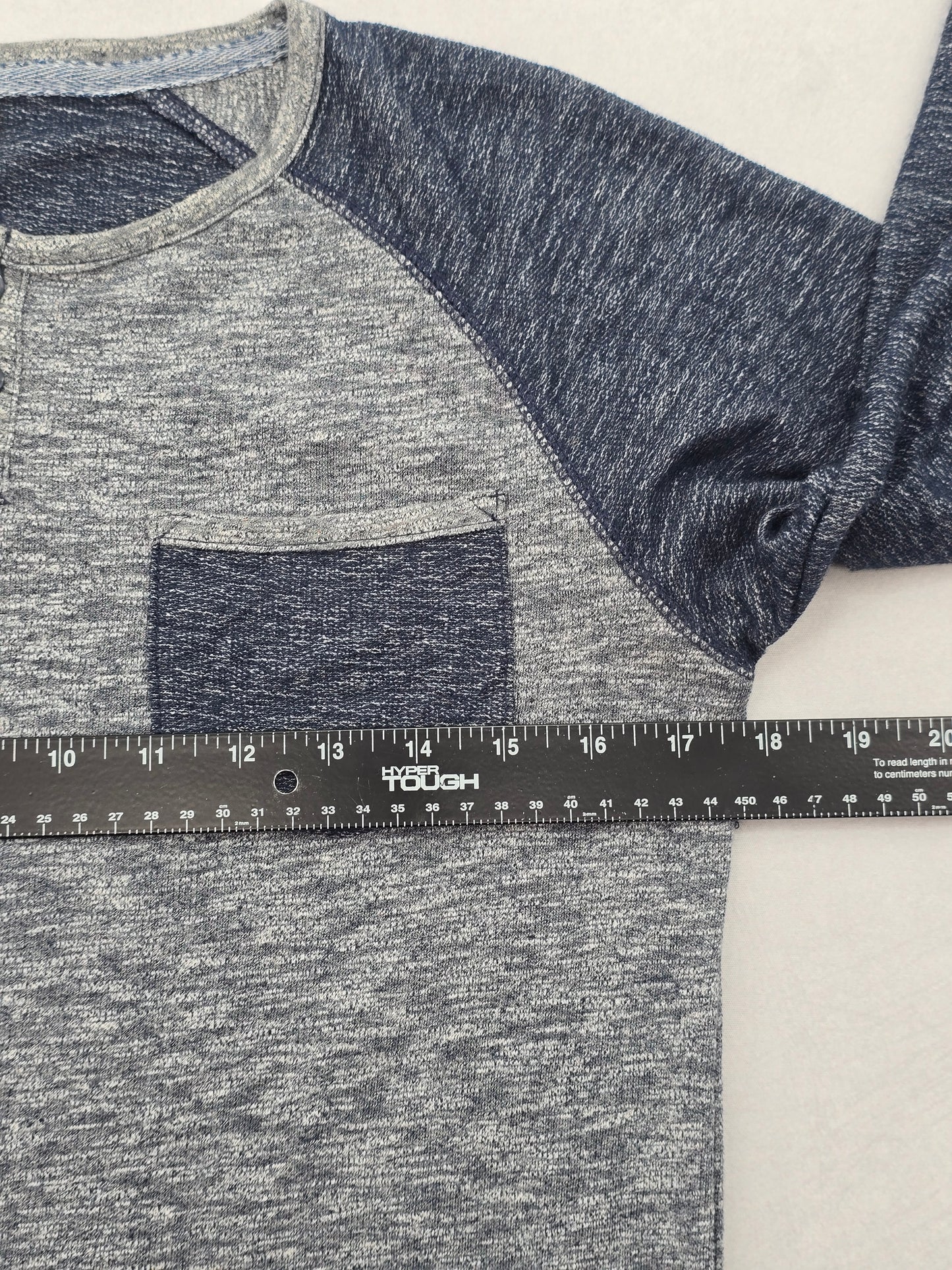 Navy Blue Work Casual Heather Grey Y2K Sweater Rustic Blue Boys Top Large