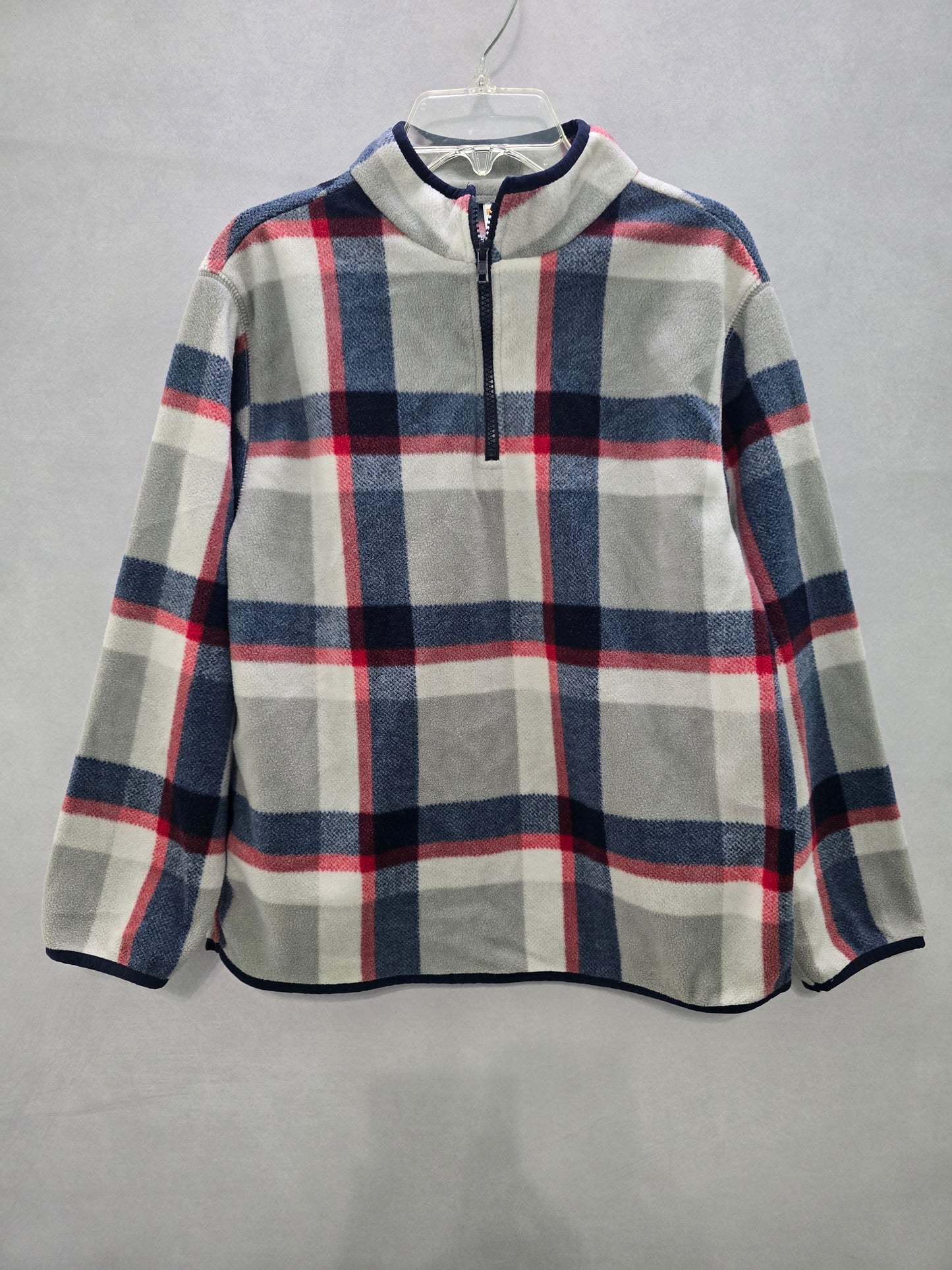 Gray Plaid Fleece Sweater Gymboree Boys Large 10/12