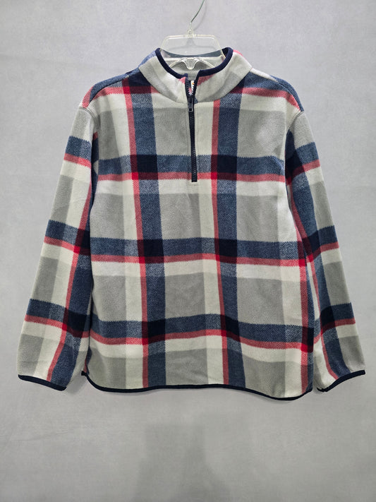Gray Plaid Fleece Sweater Gymboree Boys Large 10/12