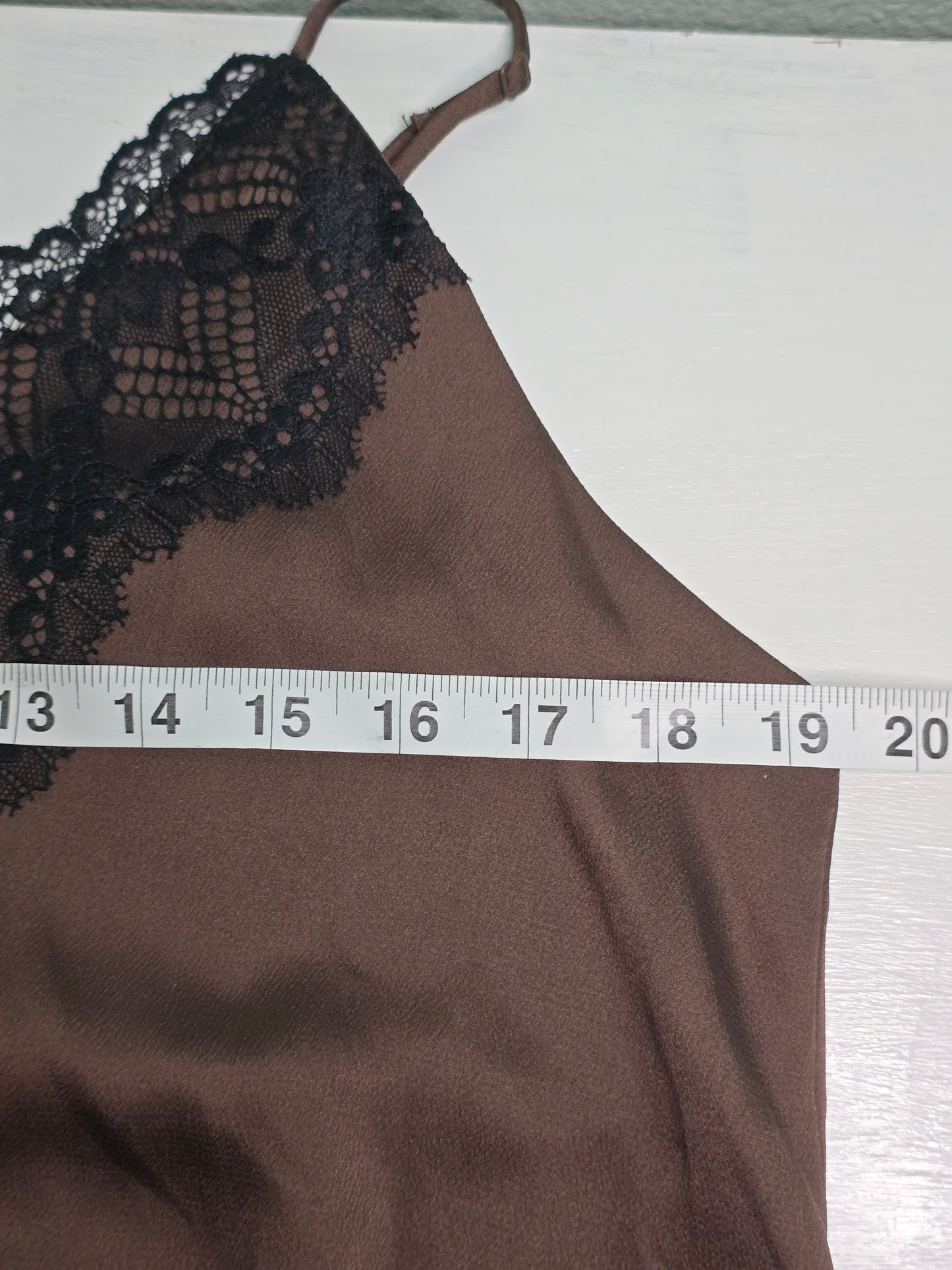 Brown Lace Slip Y2K 90s Cottage Girly Grunge Dainty Milkmaid Babydoll Dress 12