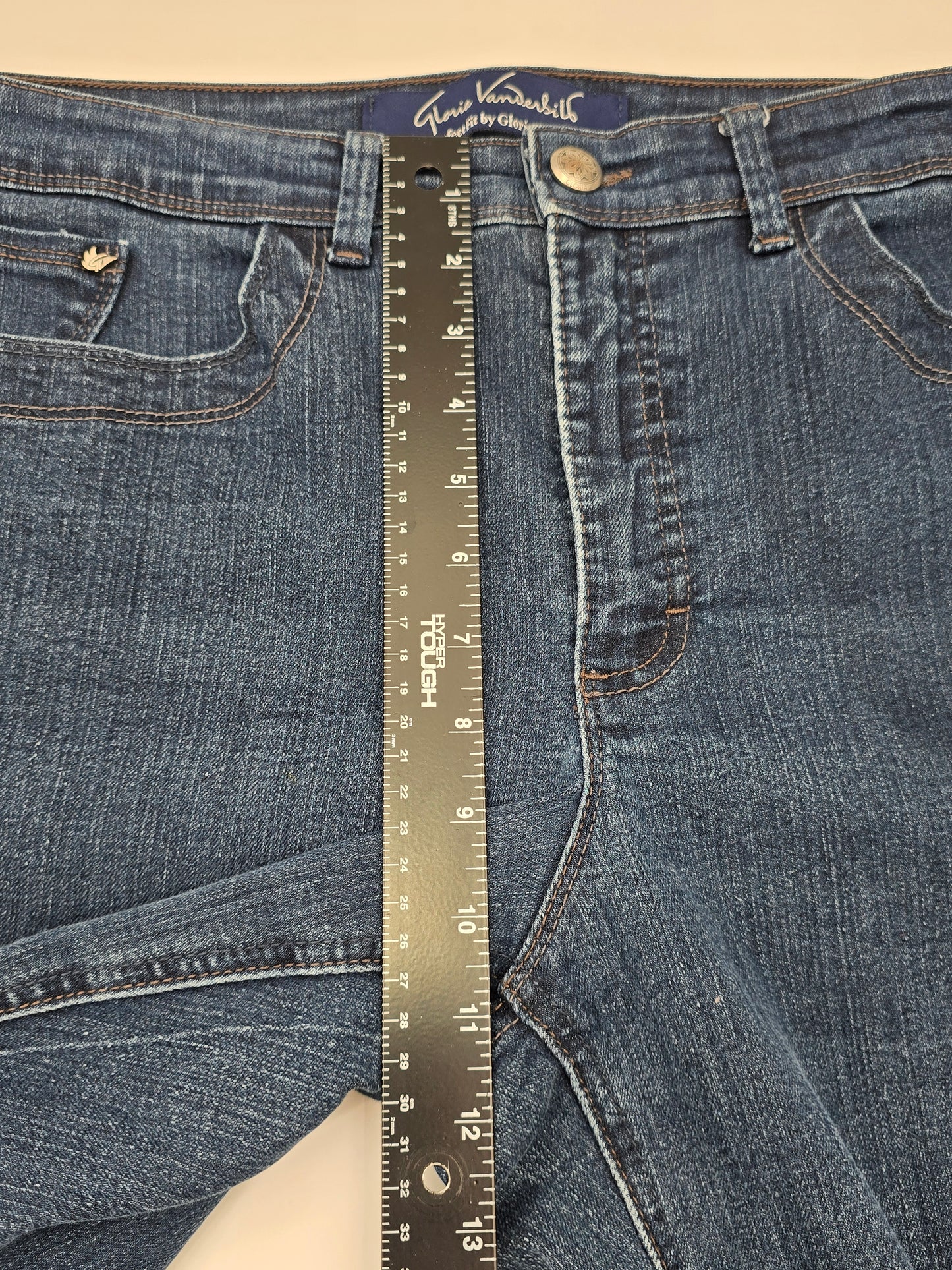 Gloria Vanderbilt Blue Capri Cropped Resort Cottage Perfect Fit Jeans Plus 14