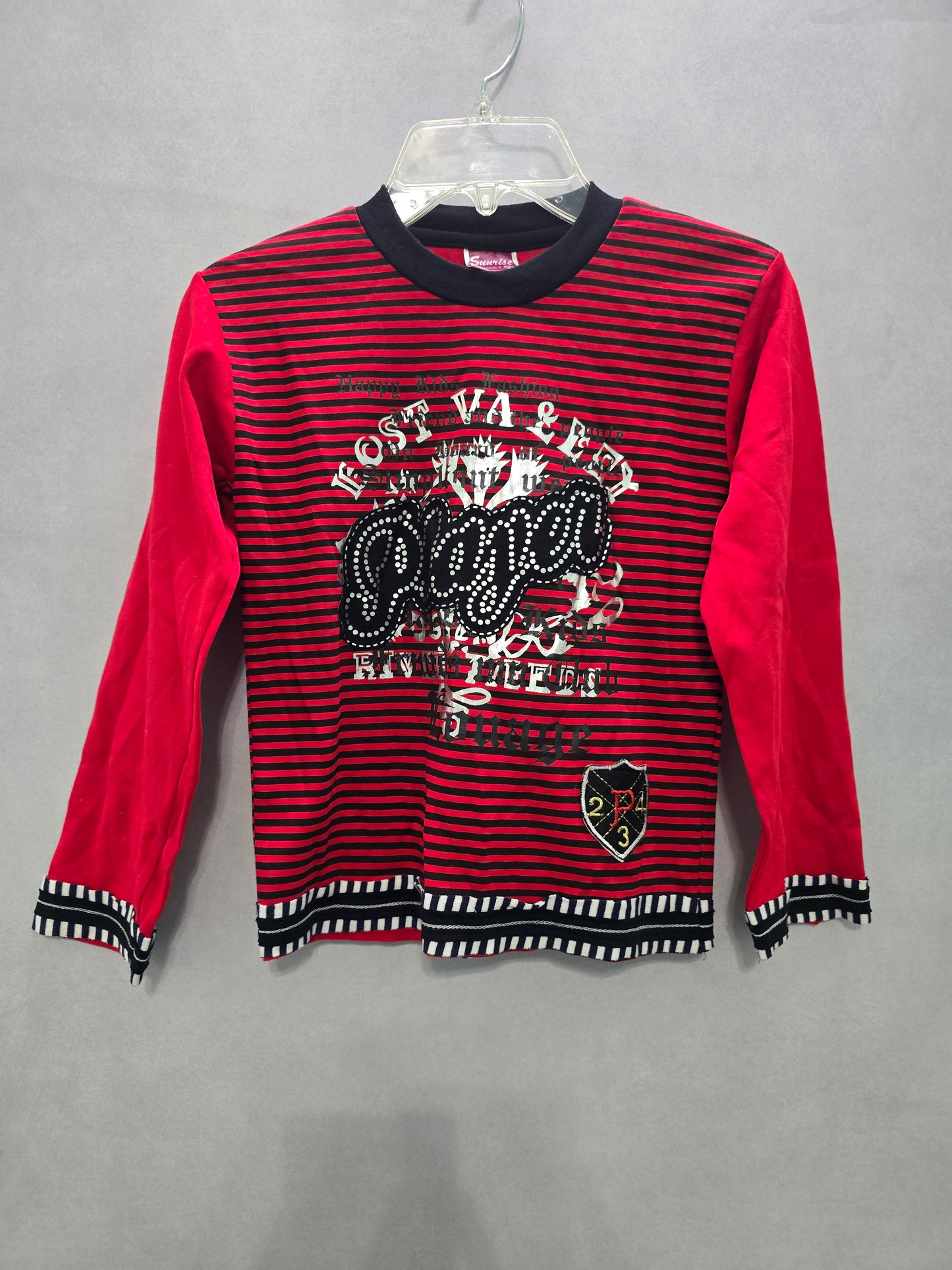 Vintage Boys Stripes Biker Punk Rock Biker Punk Rock Graphic Top 24M