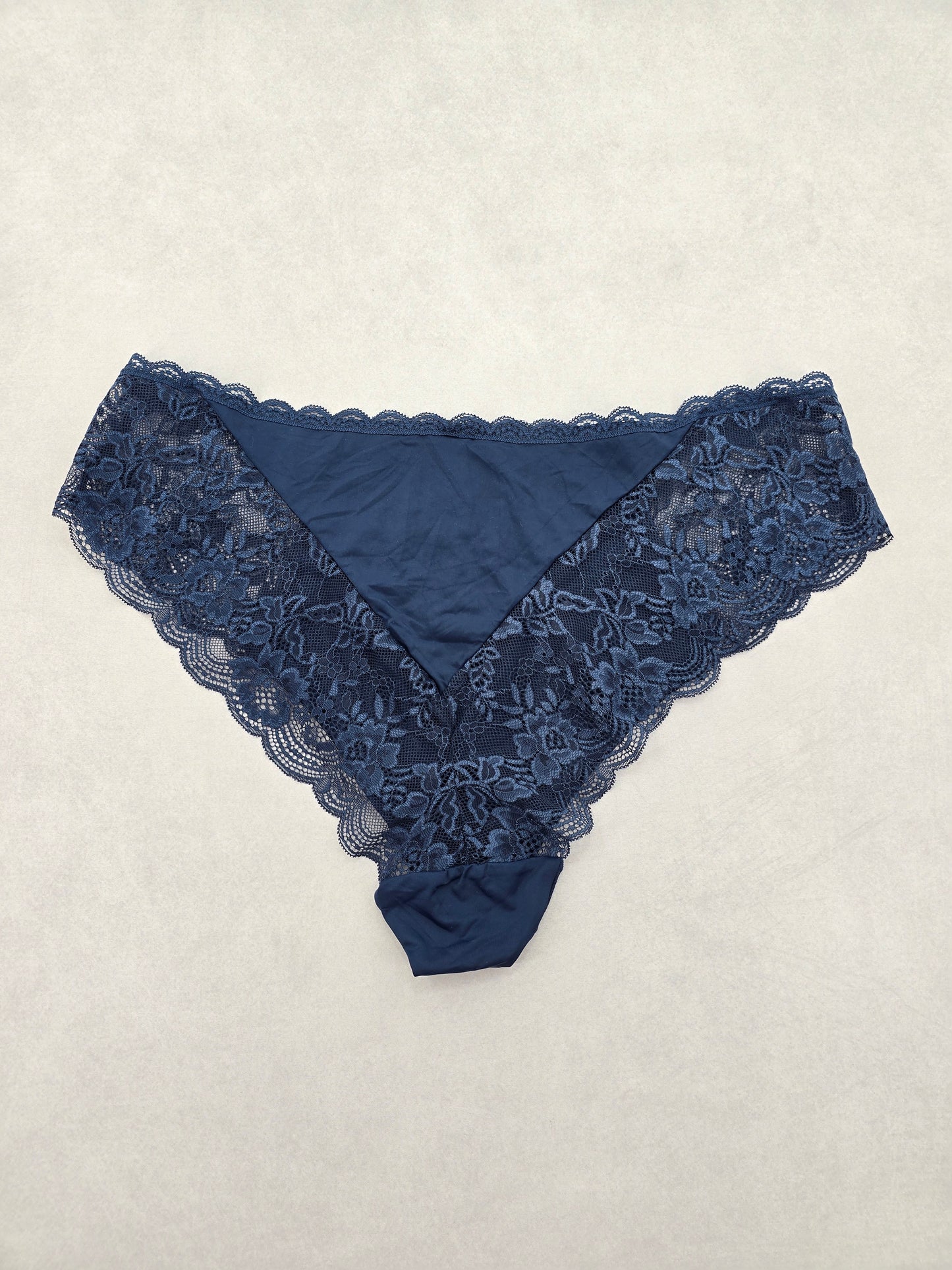 Lace Navy Blue Panty Lace Dainty Whimsy Sexy Goth Fairy Coquette Bridal XL 16/18