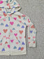 Hearts Cute Boho Cozy Colorful Full Zip Hoodie Sweater Cat & Jack Girls L 10/12