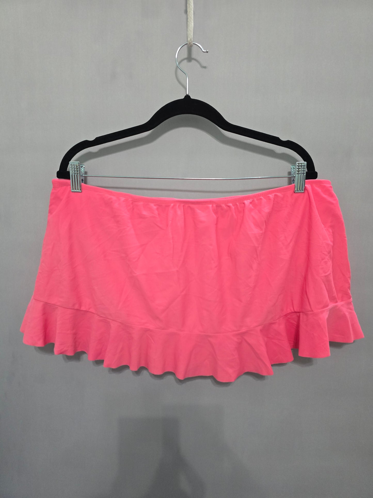 Catalina Pink Ruffle Swimsuit Beach Resort Barbiecore Vacation Mini Skirt XL