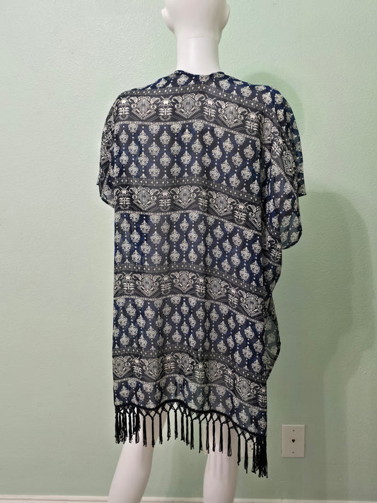 Floral Boho Fairy Coquette Indie Whimsygoth VTG Cottagecore Wrap Kimono Top OSFM 5X