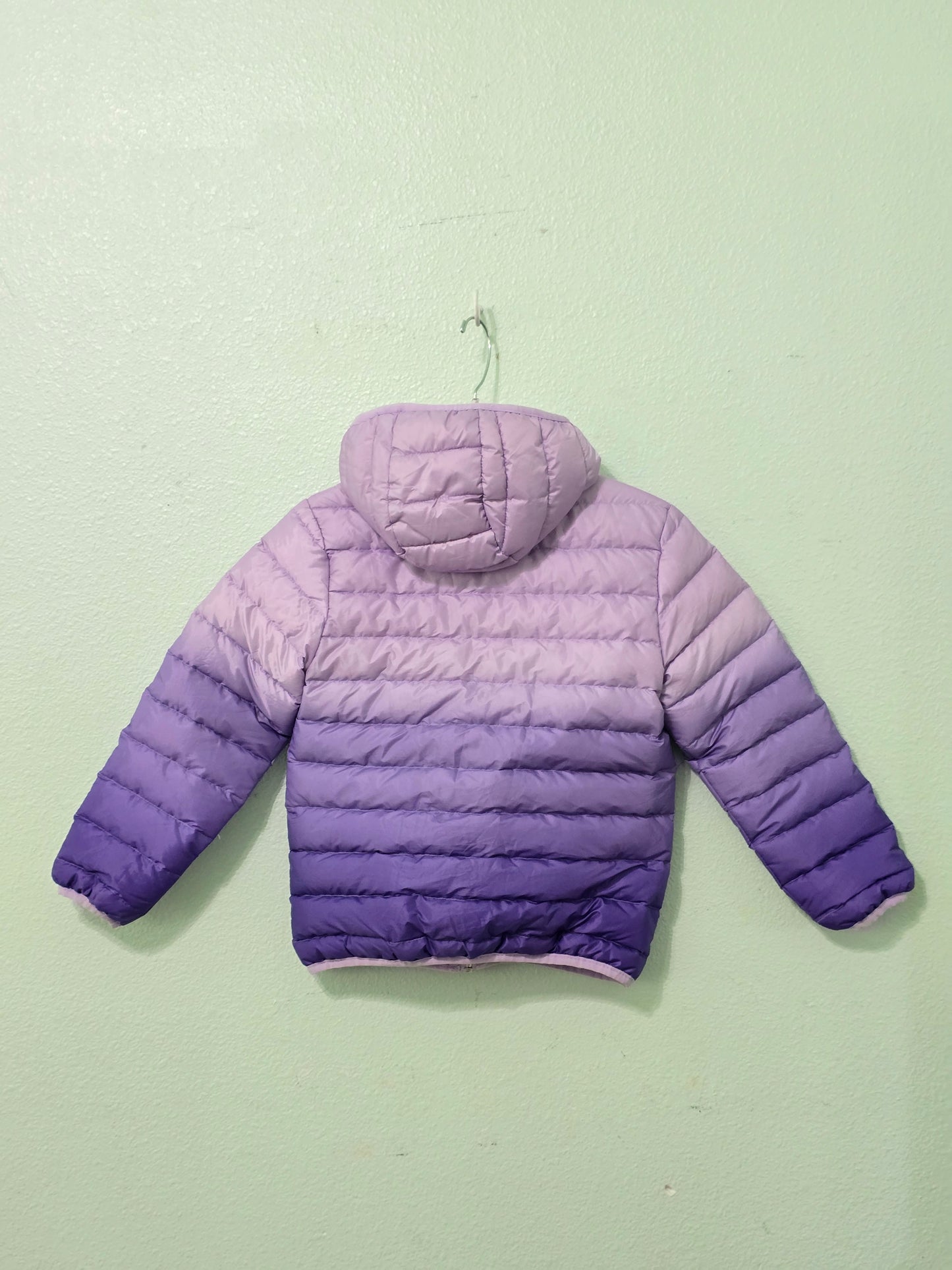 Eddie Bauer Purple Ombre Reversible Light Hood Puffer Ski Snow Girls Jacket S