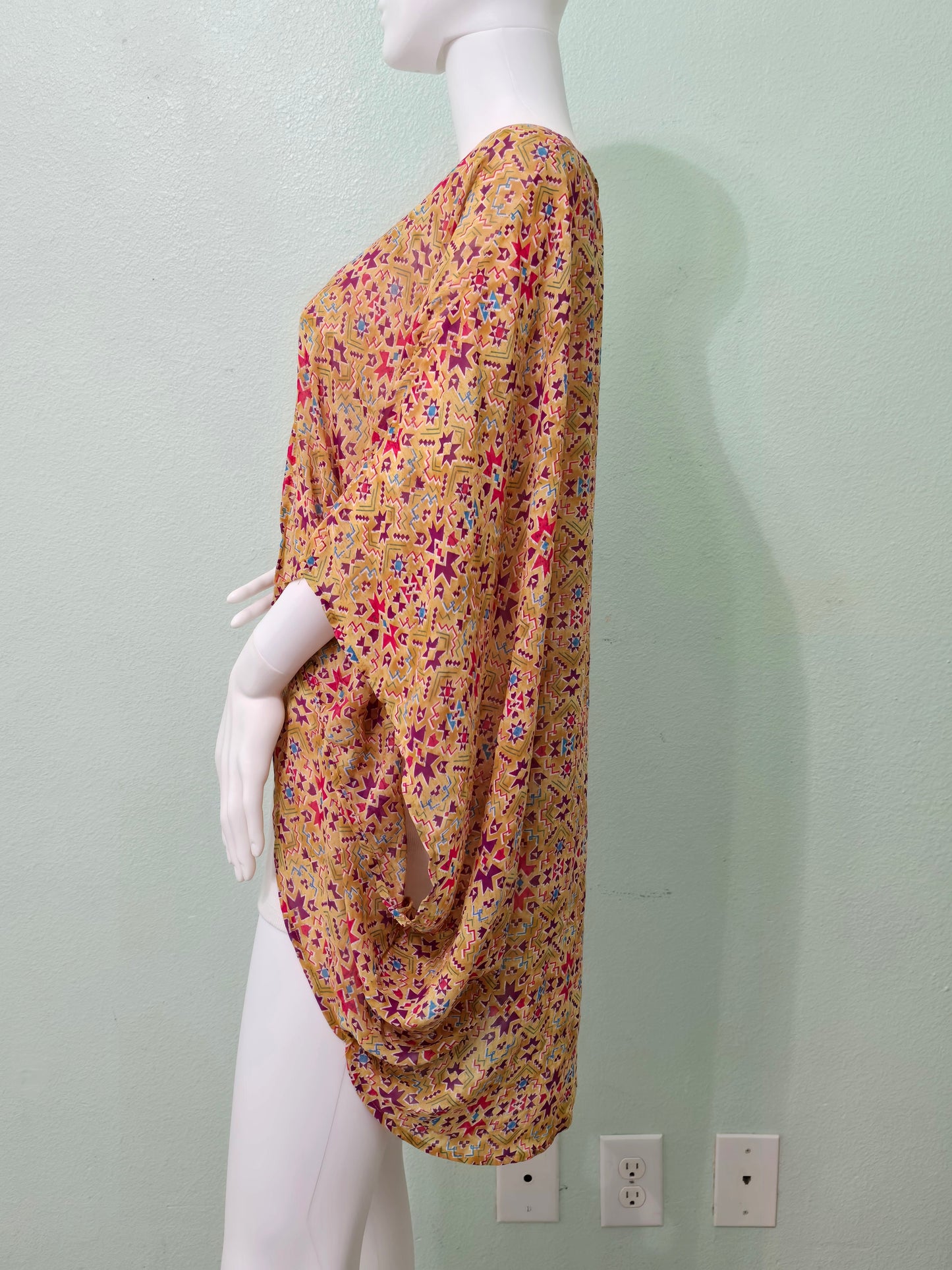 Floral Boho Fairy Coquette Indie Whimsygoth VTG Cottagecore Wrap Kimono Top XXL