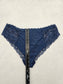 Lace Navy Blue Panty Lace Dainty Whimsy Sexy Goth Fairy Coquette Bridal XL 16/18