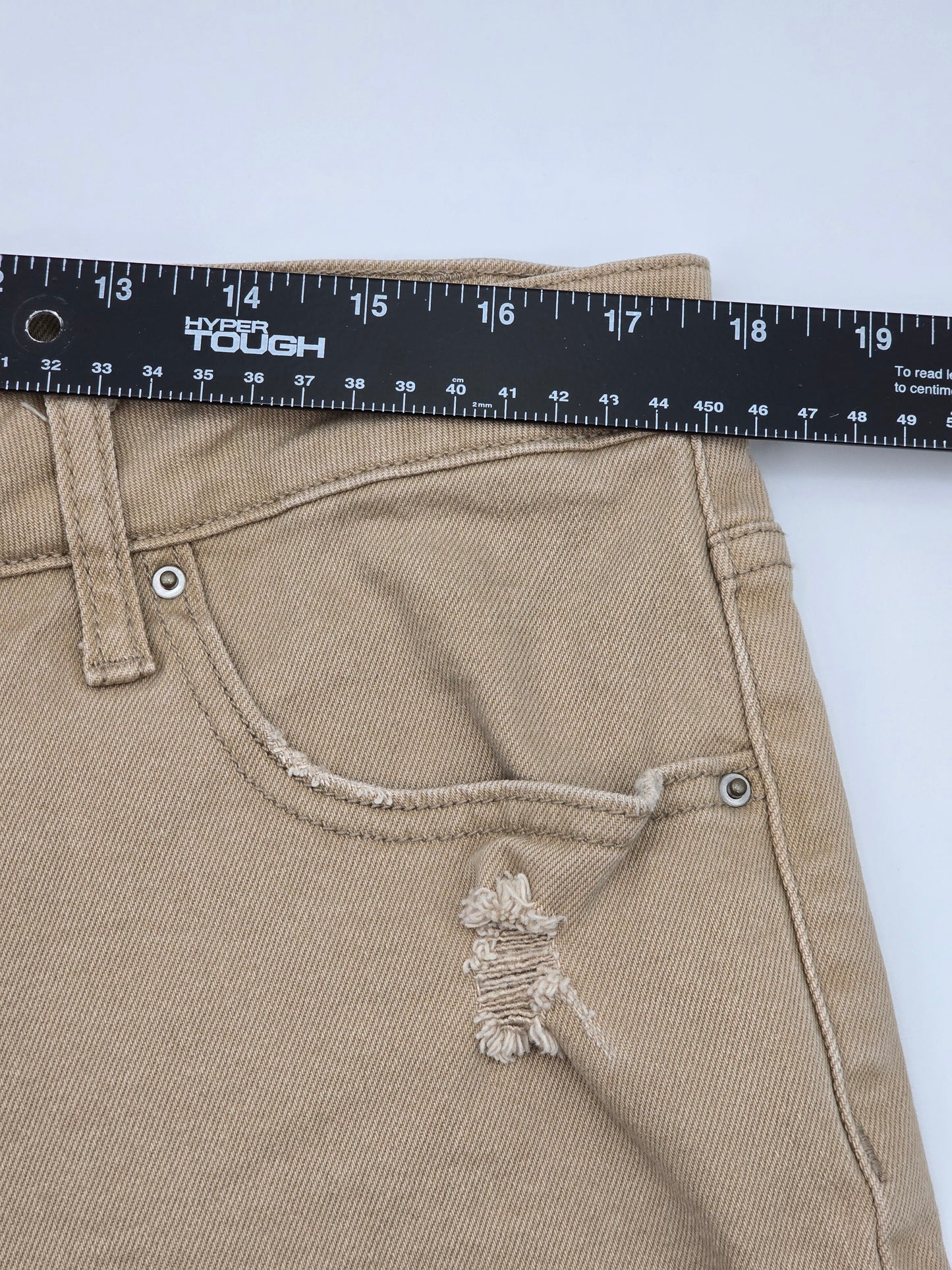 Time and Tru Brown Mid Rise Capri Cropped Y2K Distressed Denim Jeans Plus 16