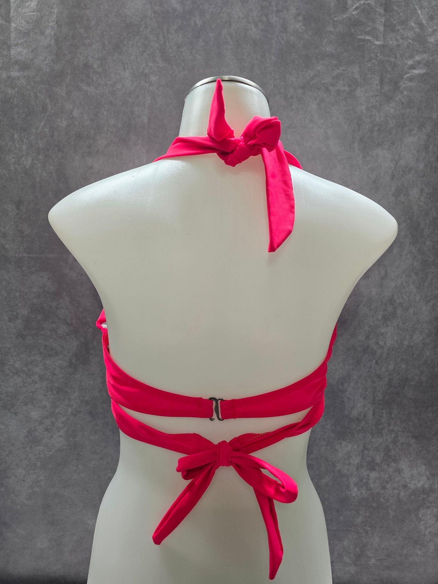 Pink Halter Beach Flamingo 90s Swim Beach Resort Vacation Bikini Top Large