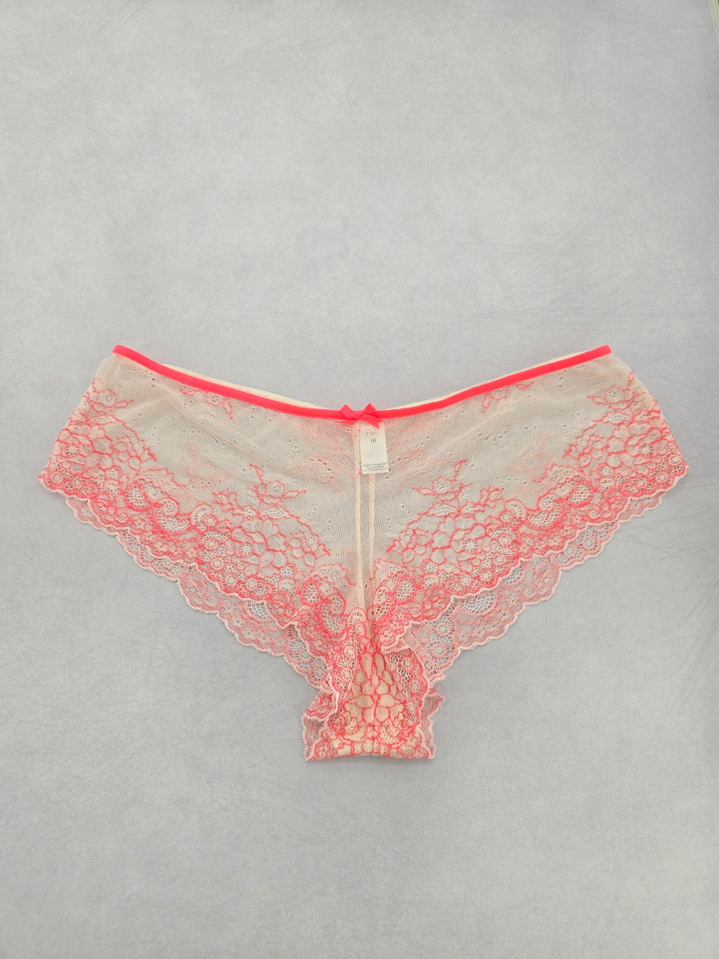 Pink Lace Vintage Dainty Whimsy Boho Goth Fairy Coquette Bridal Panties Plus 18