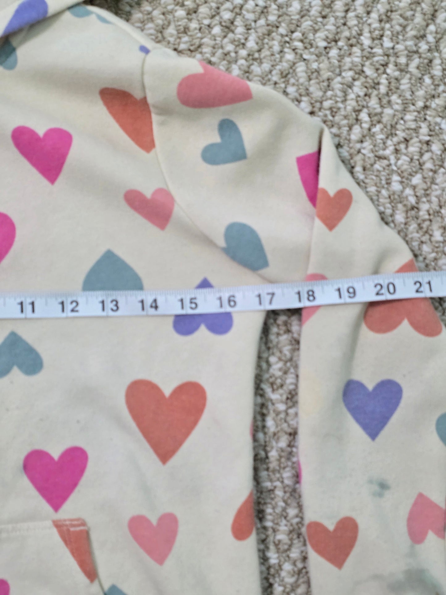 Hearts Cute Boho Cozy Colorful Full Zip Hoodie Sweater Cat & Jack Girls L 10/12