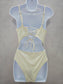 White One Piece 90s Y2K Swimsuit Beach Vacation Resort Sexy Large