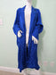 Royal Blue Floral Jacquard Kimono Queen Damask Electric Goth Trench Coat Plus 4X