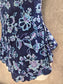 Maxine of Hollywood Blue Floral One Piece Swimsuit Beach Vacation Large