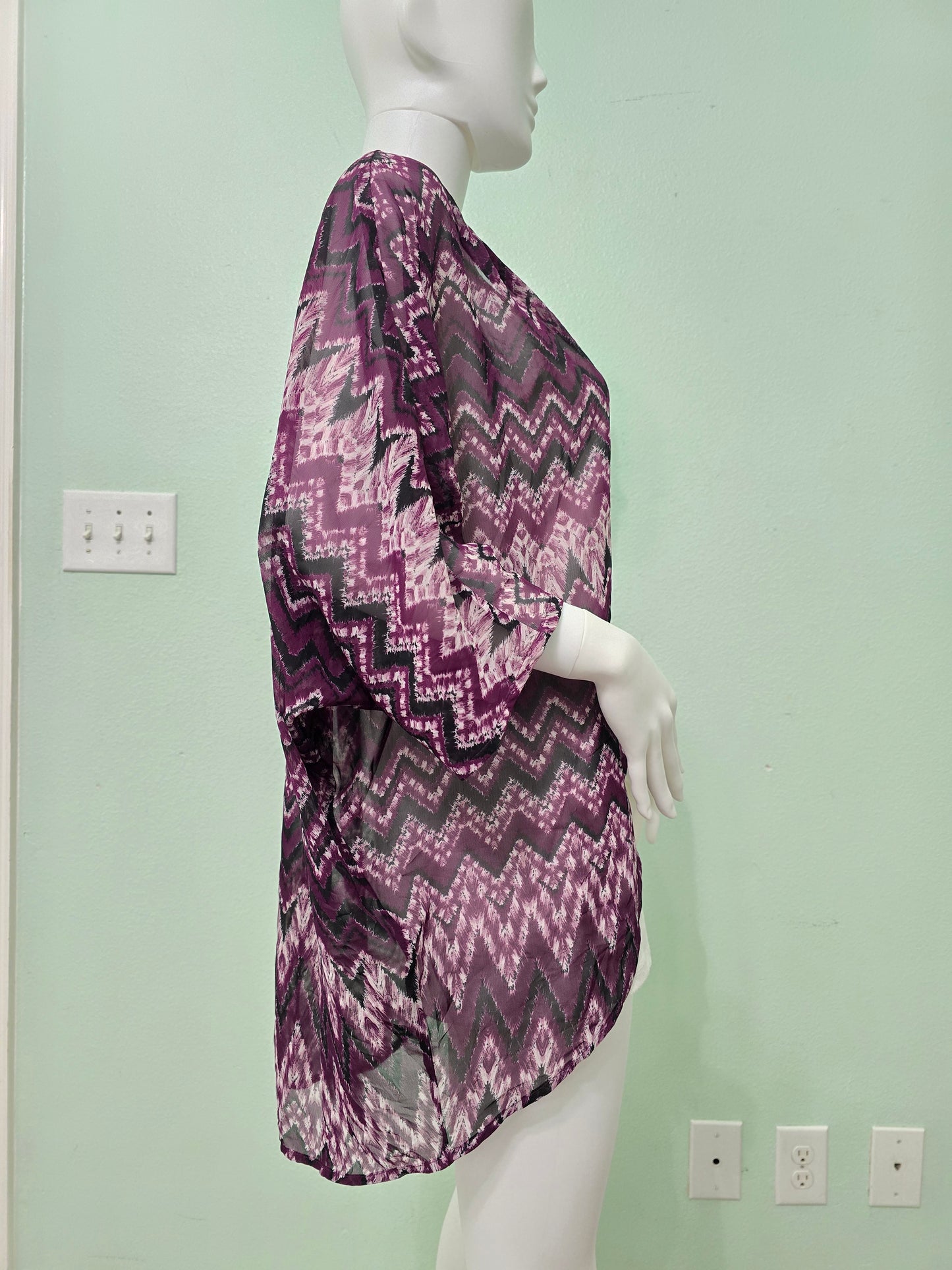 Floral Boho Fairy Coquette Indie Whimsygoth VTG Cottagecore Wrap Kimono Top 3XL