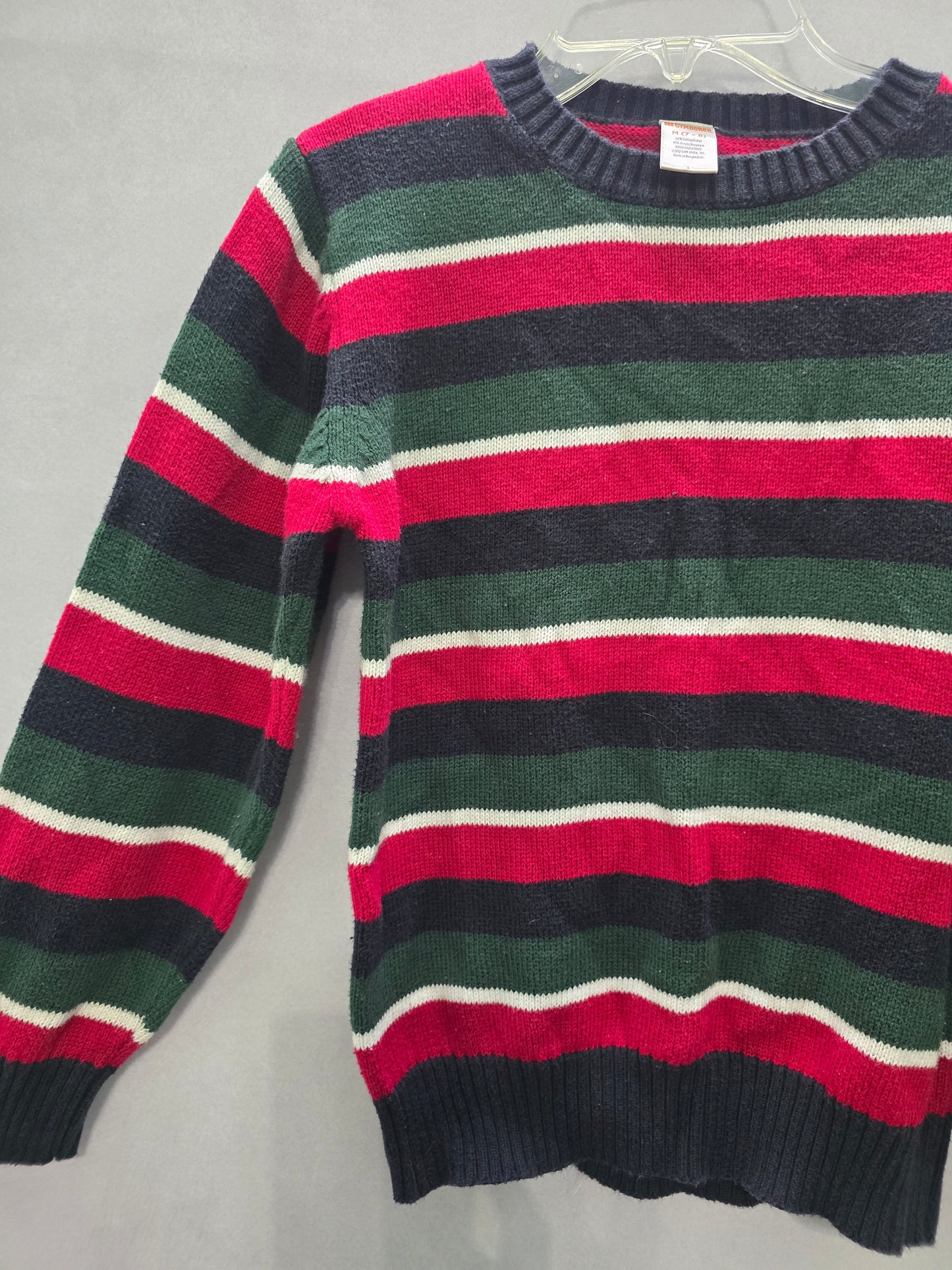 Gymboree Stripes Pullover Knit Holiday Cozy Boys Sweater Medium 7/8