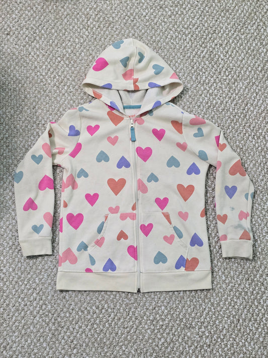 Hearts Cute Boho Cozy Colorful Full Zip Hoodie Sweater Cat & Jack Girls L 10/12