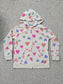 Hearts Cute Boho Cozy Colorful Full Zip Hoodie Sweater Cat & Jack Girls L 10/12