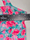 Joe Boxer Blue Floral Bikini Boho Bow Coquette Swim Top Plus 2X