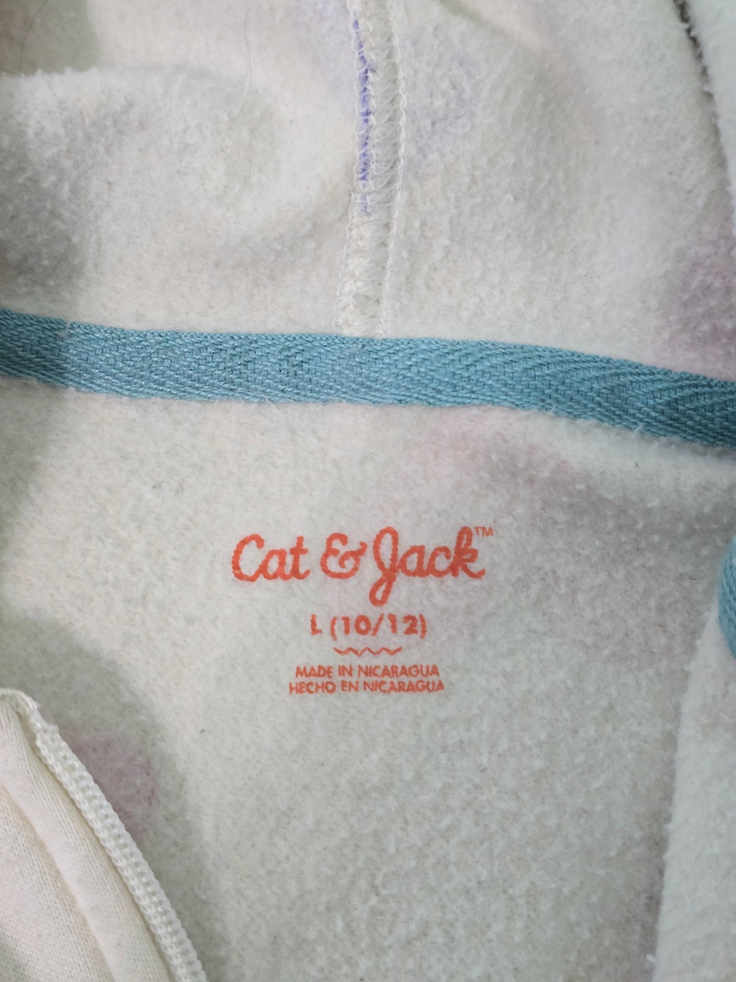 Hearts Cute Boho Cozy Colorful Full Zip Hoodie Sweater Cat & Jack Girls L 10/12