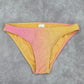 Xhilaration Orange Pink Ombre Ribbed Gold Metallic Bikini Bottom Swimwear Medium