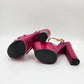Sole Obsession Chunky Platform Purple Heels Buckle Open Toe Womans Size 7.5 Heel