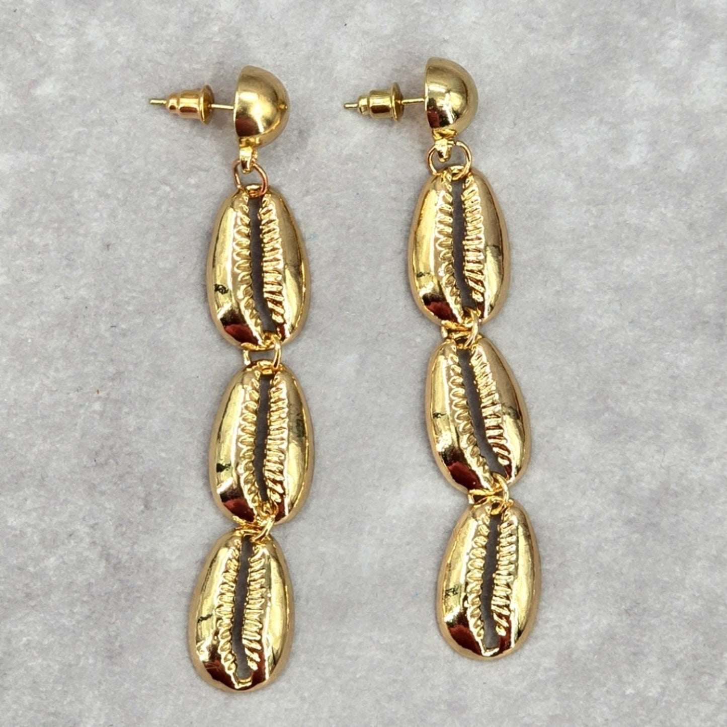 Gold Shell Drop Dangle Stud Long Beach Boho Earrings Fashion Jewelry JB2-37