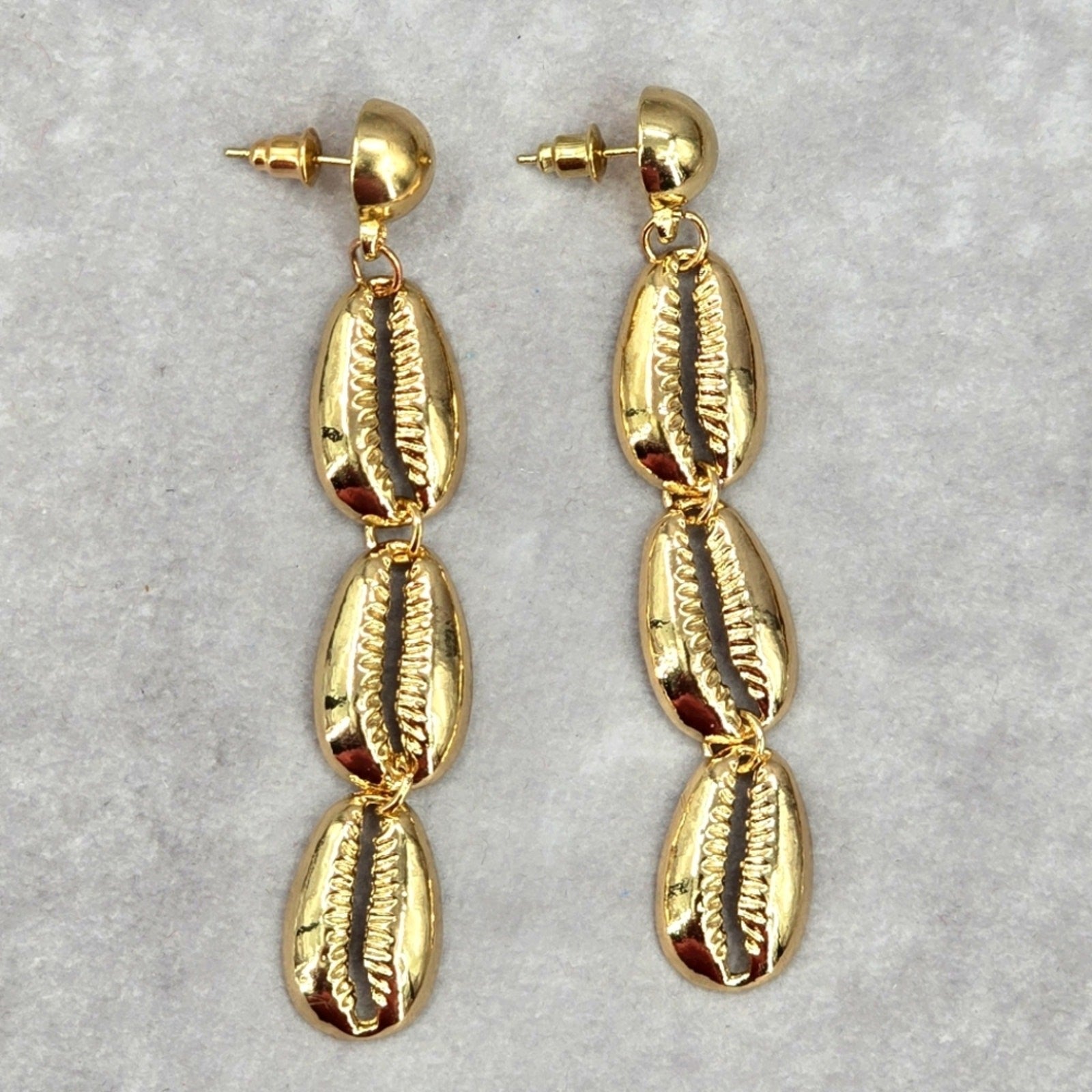 Gold Shell Drop Dangle Stud Long Beach Boho Earrings Fashion Jewelry JB2-37