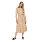 Mango Flowy Paisley Sleeveless Belt Tie Long Dress Size 16 NWT
