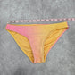 Xhilaration Orange Pink Ombre Ribbed Gold Metallic Bikini Bottom Swimwear Medium