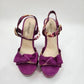 Sole Obsession Chunky Platform Purple Heels Buckle Open Toe Womans Size 7.5 Heel