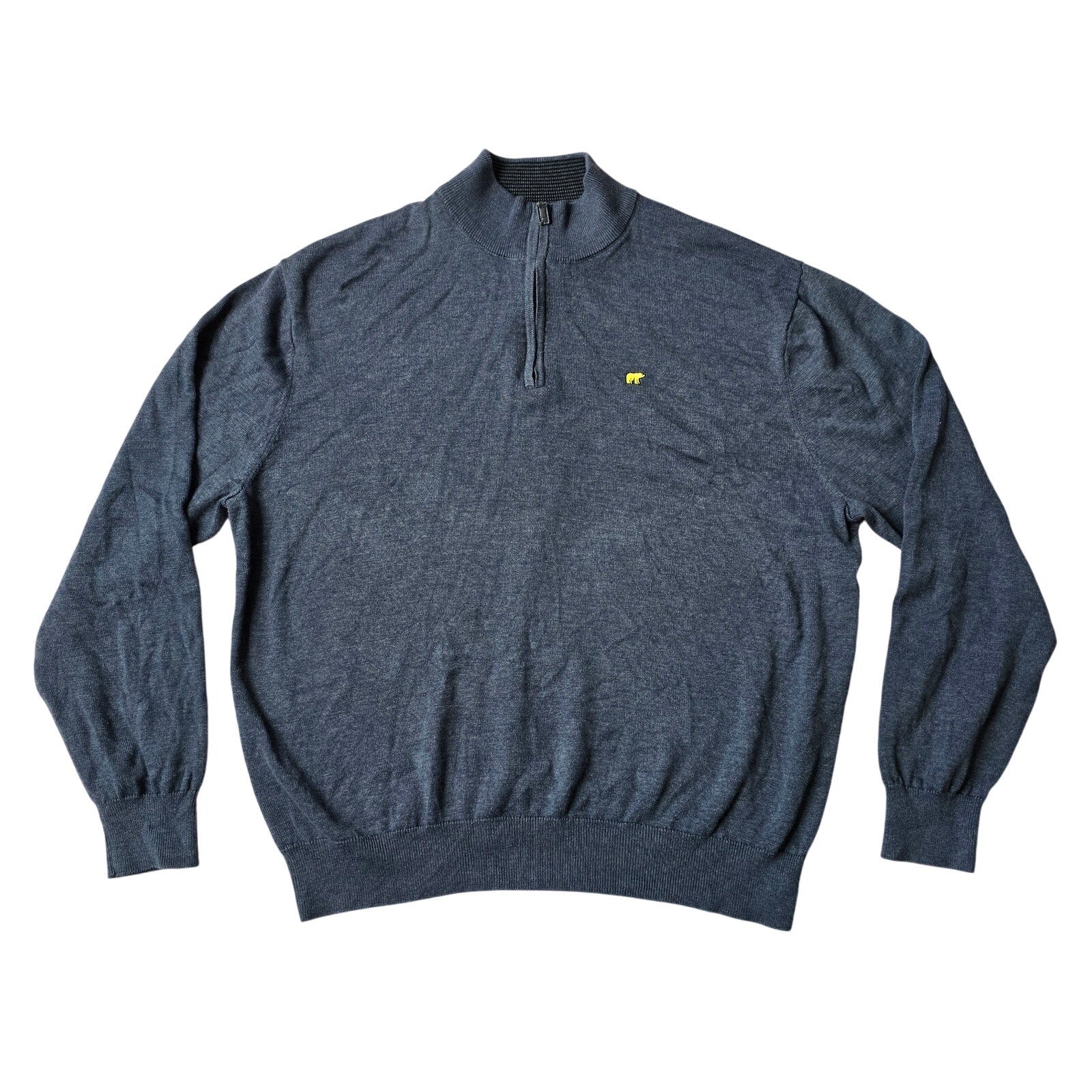 Jack Nicklaus 1/4 Pullover Blue Folden Bear Long Sleeve Sweater Men's XLARGE XL