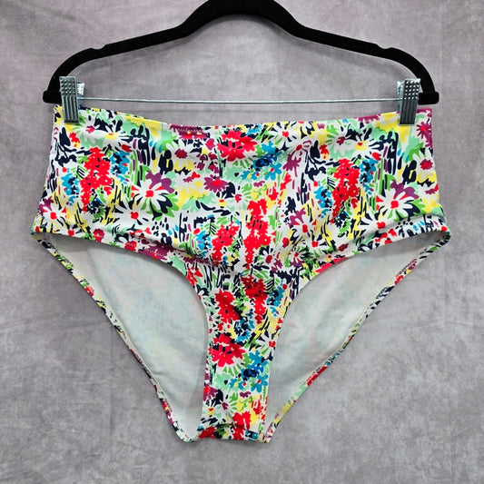 Shein Floral Print Swimwear Swimsuit Bikini Bottom Size 3XL