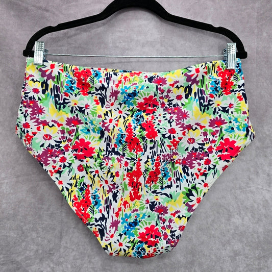 Shein Floral Print Swimwear Swimsuit Bikini Bottom Size 3XL