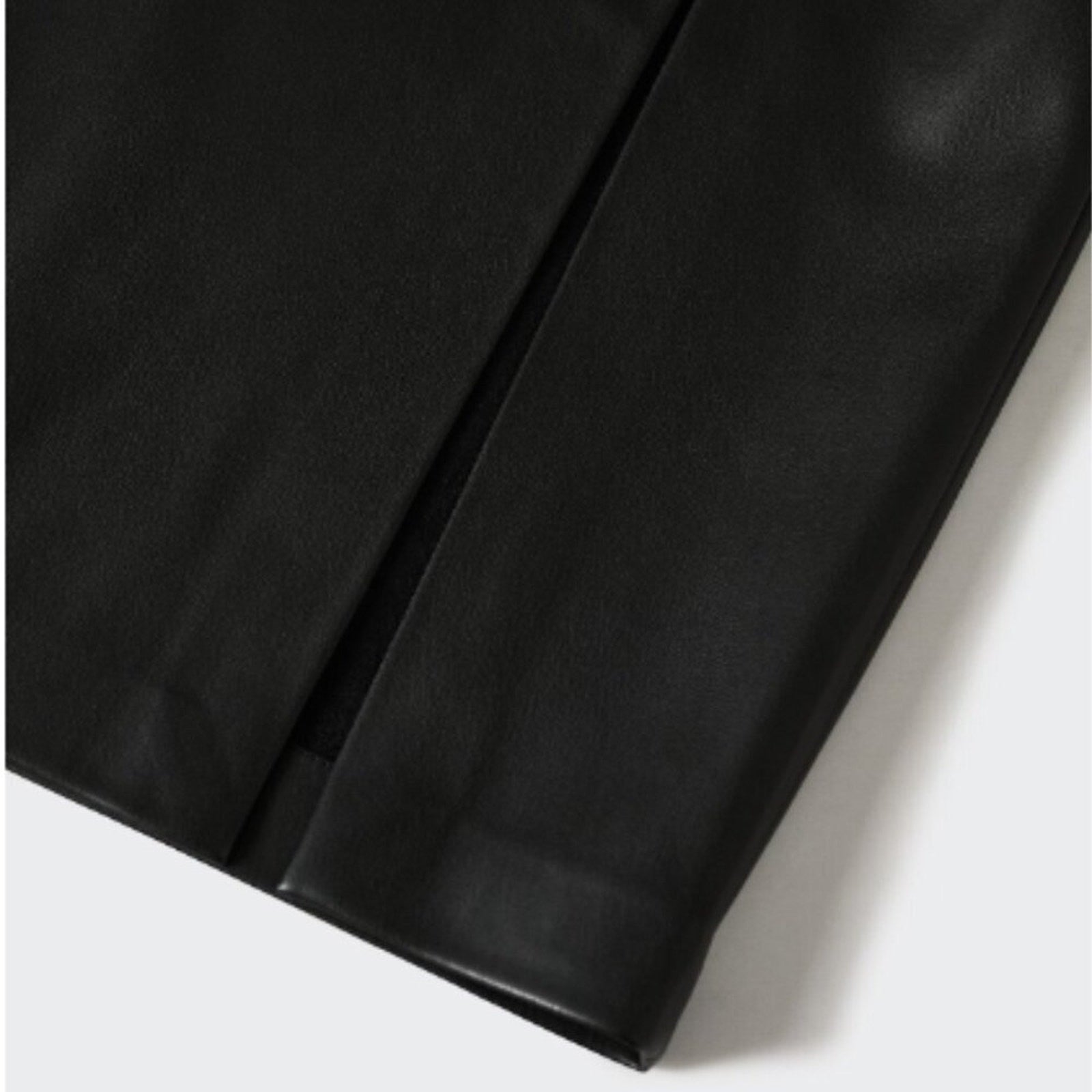 Mango Faux Leather Black Pencil Skirt Knee Length NWT Size 12